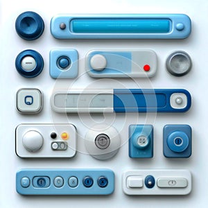 User interface elements collection ui kit buttons controls design