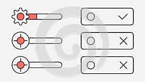 User Interface Elements with Sliders and Check Mark Icons, vector design Generative AI