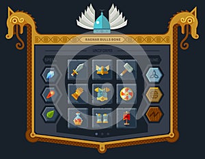 The user interface for the game