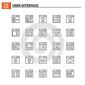 25 User Interface icon set. vector background