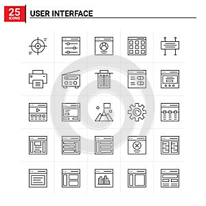 25 User Interface icon set. vector background