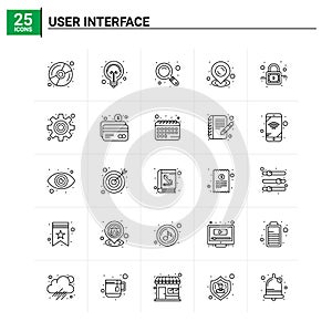 25 User Interface icon set. vector background