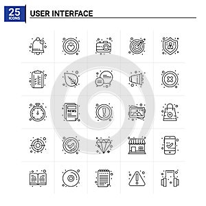25 User Interface icon set. vector background