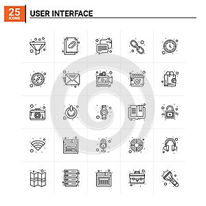 25 User Interface icon set. vector background