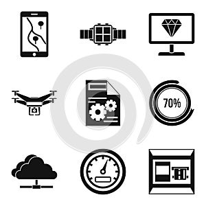 User interface icons set, simple style