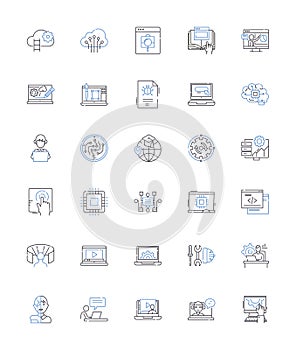 User interface line icons collection. Navigation, Layout, Design, Interaction, Accessibility, Responsiveness, Usability