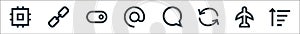 User interface line icons. linear set. quality vector line set such as filter, airplane, refresh, chat, email, toggle, hyperlink