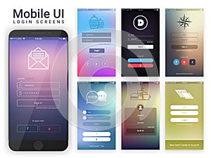 User Interface for Mobile Login Screens.