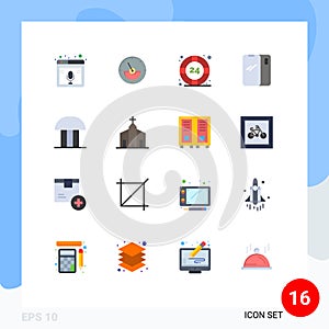 User Interface Pack of 16 Basic Flat Colors of iphone, mobile, energy, smart phone, help desk