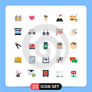 User Interface Pack of 25 Basic Flat Colors of sans, data, meal, trophy, mission