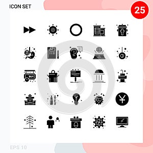User Interface Pack of 25 Basic Solid Glyphs of day, halloween, shim, eye, blood