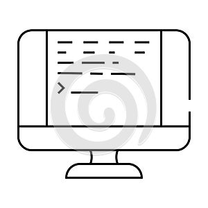 user interface text technical writer line icon vector illustration