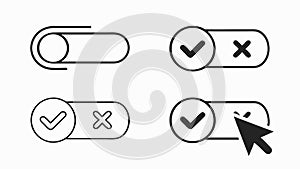 User Interface Toggle Switch On Off Icons, vector design Generative AI