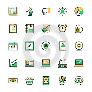 User Interface and Web Colored Vector Icons 8