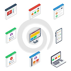 User Interface Website Isometric Vector