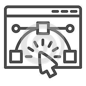User interface window line icon. Website wireframe constructor in browser. Internet technology vector design concept