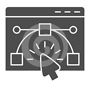 User interface window solid icon. Website wireframe constructor in browser. Internet technology vector design concept