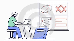 User Interface Workflow Diagram, Digital Productivity, vector design Generative AI