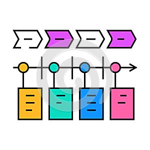 user journey map ux ui design icon color illustration
