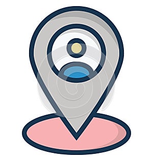 User Location Isolated Vector Icon That can be easily Modified or Edited.