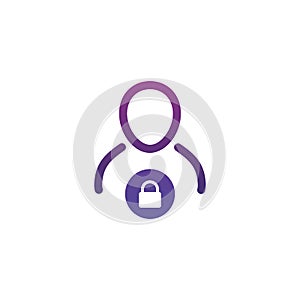 User login or authenticate icon, vector. Personal protection icon. Internet privacy protection icon. Password protected. Security photo