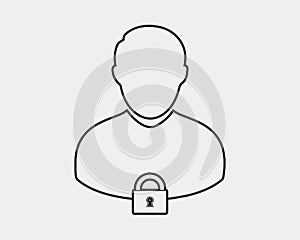 User login or authenticate line icon