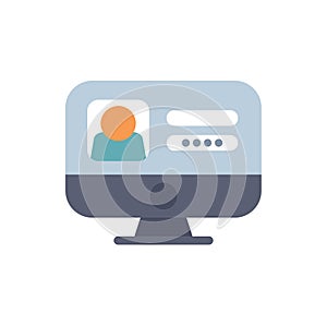 User login form or profile on computer screen