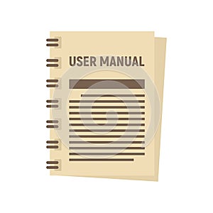 User manual icon, flat style