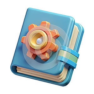 User manual, technical inforamtion. User manual, guide, instruction, guidebook, Handbook 3D illustration. Rules guideline or user