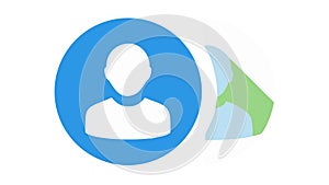 User with Map Pin Location Navigation Icon Flat Design Vector, vector design Generative AI