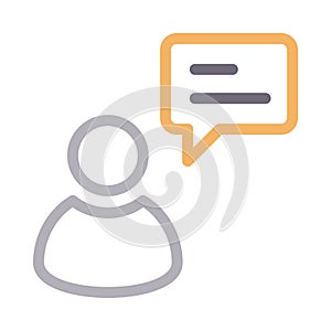 User message thin color line vector icon
