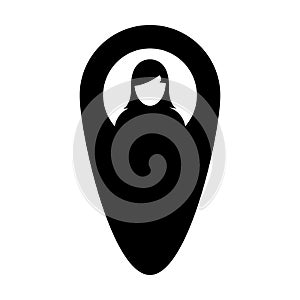 User navigation icon vector female person profile avatar with ma