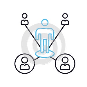 user network line icon, outline symbol, vector illustration, concept sign