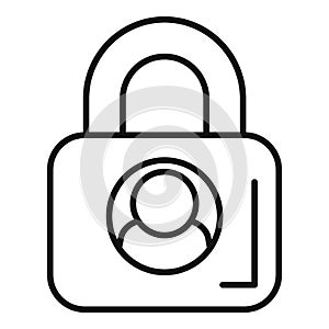 User padlock code icon outline vector. Mobile registration