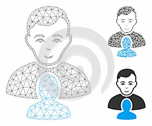 User Partner Vector Mesh Network Model and Triangle Mosaic Icon