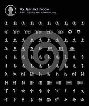 User People Profile Person Avatar Web Icon Set for Black Background