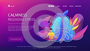 Calmness and releasing stress concept landing page. photo