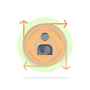 User, Predication, Arrow, Path Abstract Circle Background Flat color Icon photo