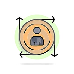 User, Predication, Arrow, Path Abstract Circle Background Flat color Icon photo