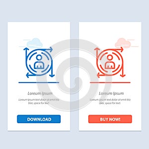 User, Predication, Arrow, Path  Blue and Red Download and Buy Now web Widget Card Template photo