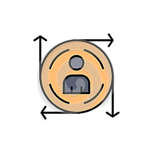 User, Predication, Arrow, Path  Flat Color Icon. Vector icon banner Template photo