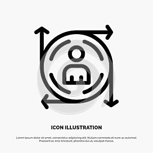 User, Predication, Arrow, Path Line Icon Vector photo