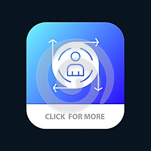 User, Predication, Arrow, Path Mobile App Button. Android and IOS Glyph Version photo