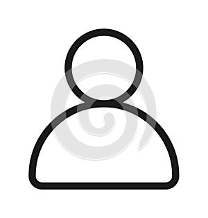 User profile avatar solid black line icon