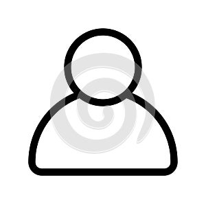 User profile avatar solid black line icon