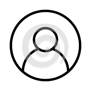 User profile avatar solid black line icon