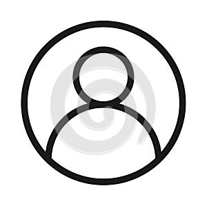 User profile avatar solid black line icon