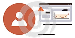 User Profile with Data Alert and Rising Trend on Dashboard Interface