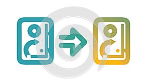 User Profile Data Transfer Icon for Digital Migration & Updates, vector design Generative AI