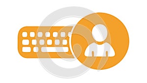 User Profile with Keyboard Icon: Input Digital Interaction, vector design Generative AI
